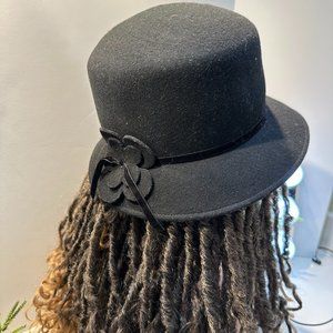 Vintage Lorenzo Black Wool Hat Made in Italy